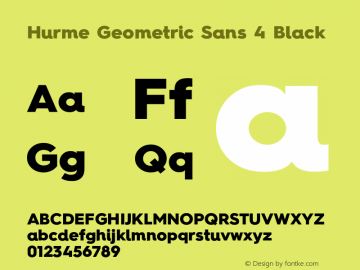 Hurme Geometric Sans 4 Black Version 1.001 Font Sample