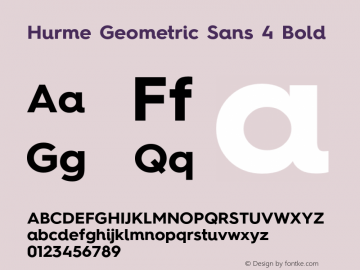 Hurme Geometric Sans 4 Bold Version 1.001 Font Sample