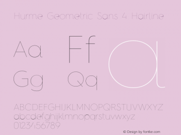 Hurme Geometric Sans 4 Hairline Version 1.001 Font Sample
