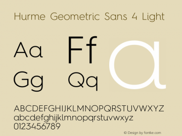 Hurme Geometric Sans 4 Light Version 1.001 Font Sample