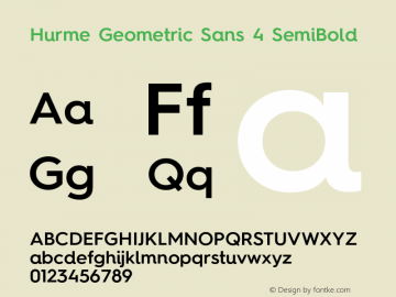 Hurme Geometric Sans 4 SemiBold Version 1.001 Font Sample