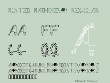 Rusted MachineSW Regular Macromedia Fontographer 4.1.2 1/5/97图片样张