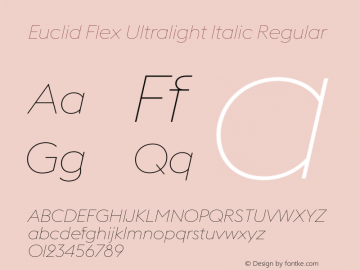 Euclid Flex Ultralight Italic Regular Version 2.002 Font Sample