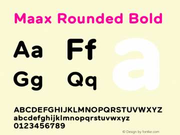 Maax Rounded Bold Version 1.000 Font Sample