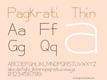 Pagkrati Thin Version 001.000 Font Sample