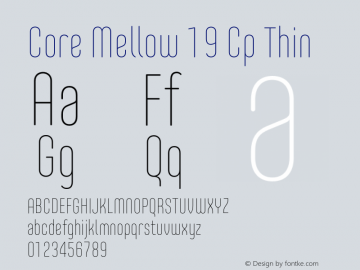 Core Mellow 19 Cp Thin Version 1.000 Font Sample