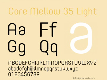 Core Mellow 35 Light Version 1.000 Font Sample