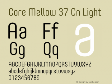 Core Mellow 37 Cn Light Version 1.000 Font Sample