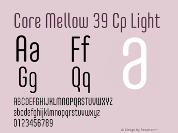 Core Mellow 39 Cp Light Version 1.000 Font Sample