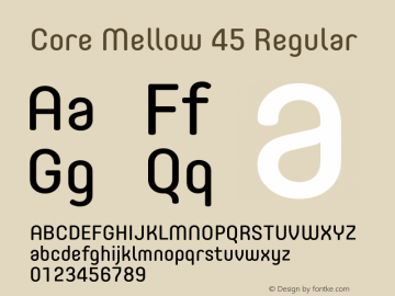 Core Mellow 45 Regular Version 1.000 Font Sample