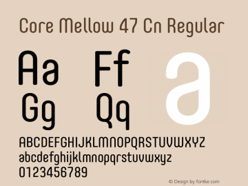 Core Mellow 47 Cn Regular Version 1.000 Font Sample