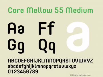 Core Mellow 55 Medium Version 1.000 Font Sample