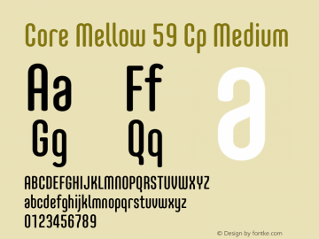 Core Mellow 59 Cp Medium Version 1.000 Font Sample