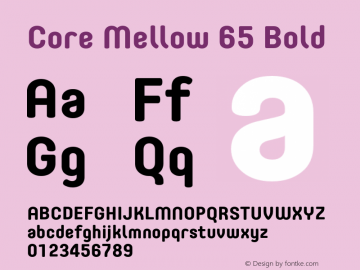 Core Mellow 65 Bold Version 1.000 Font Sample