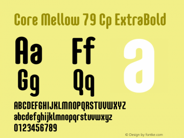 Core Mellow 79 Cp ExtraBold Version 1.000 Font Sample