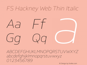 FS Hackney Web Thin Italic Version 1.000图片样张