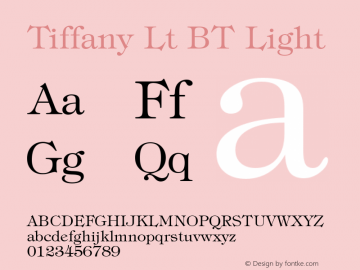 Tiffany Lt BT Light mfgpctt-v1.58 Thursday, March 4, 1993 9:49:36 am (EST) Font Sample