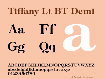 Tiffany Lt BT Demi mfgpctt-v1.58 Thursday, March 4, 1993 9:55:56 am (EST) Font Sample