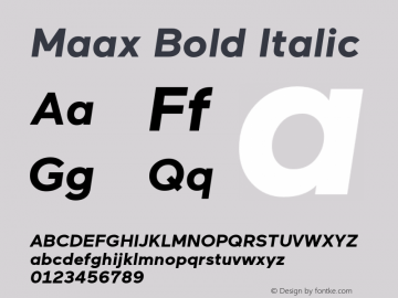 Maax Bold Italic Version 1.000图片样张