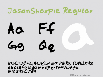 JasonSharpie Regular Version 1.00 November 27, 2013, initial release Font Sample