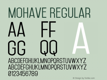 Mohave Regular Version 2.00 2013 Font Sample