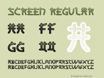 SCREEN Regular Version 1.00 Font Sample