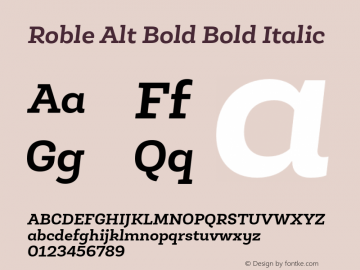 Roble Alt Bold Bold Italic Version 001.000图片样张