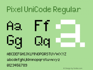 Pixel UniCode Regular Version 1.0图片样张