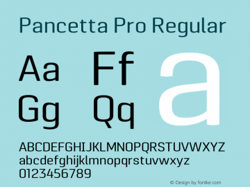Pancetta Pro Regular Version 001.000 Font Sample