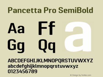 Pancetta Pro SemiBold Version 1.000 Font Sample