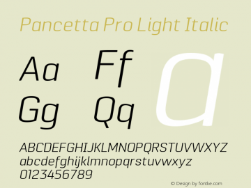 Pancetta Pro Light Italic Version 1.000图片样张