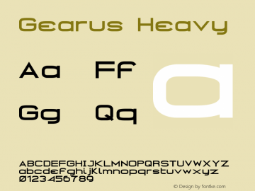 Gearus Heavy Version 001.000 Font Sample