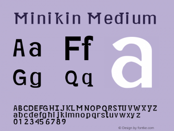 Minikin Medium Version 001.000 Font Sample