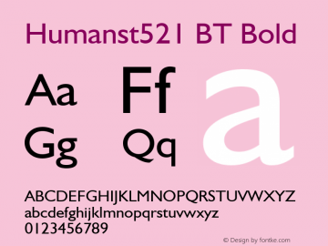 Humanst521 BT Bold Version 1.01 emb4-OT;com.myfonts.easy.bitstream.humanist-521.humanist-521.wfkit2.version.2fsR图片样张