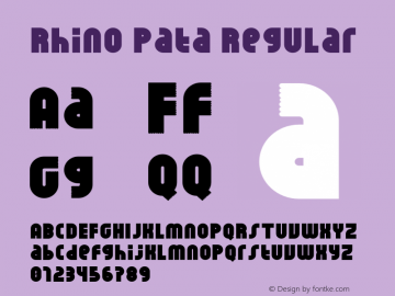 Rhino Pata Regular Version 1.000 2013 initial release Font Sample