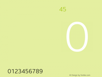 Samsung Sans Num45 Regular Version 0.000; Num45; build20130820 Font Sample