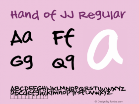 Hand of JJ Regular Version 1.00 December 6, 2013, initial release, www.yourfonts.com Font Sample