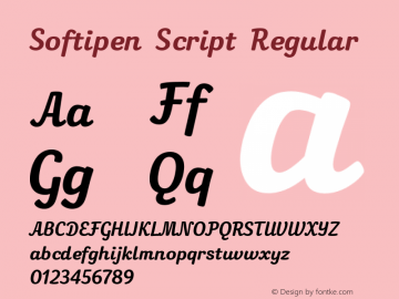 Softipen Script Regular Version 1.000;com.myfonts.andrey-kudryavtsev.softipen-script.regular.wfkit2.43CS Font Sample