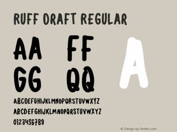Ruff Draft Regular Version 1.001;PS 001.001;hotconv 1.0.70;makeotf.lib2.5.58329 Font Sample