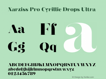 Narziss Pro Cyrillic Drops Ultra Version 1.000;PS 001.000;hotconv 1.0.70;makeotf.lib2.5.58329;com.myfonts.hubertjocham.narziss-pro-cyrillic.narziss-pro-cy-ultrabold-drops.wfkit2.3TSF Font Sample