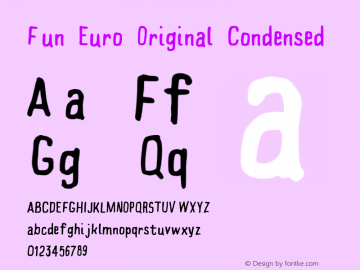 Fun Euro Original Condensed Version 2 Font Sample