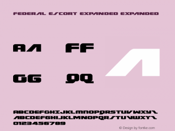 Federal Escort Expanded Expanded Version 1.0; 2013 Font Sample