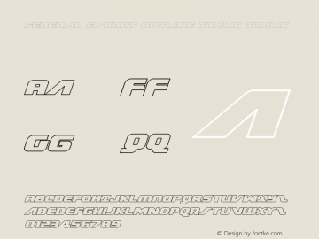 Federal Escort Outline Italic Italic Version 1.0; 2013 Font Sample