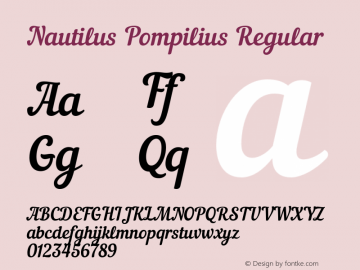 Nautilus Pompilius Regular 001.000 Font Sample