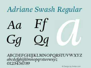 Adriane Swash Regular Version 1.002 TypeTrust Release;com.myfonts.typefolio.adriane-swash.regular.wfkit2.413y Font Sample