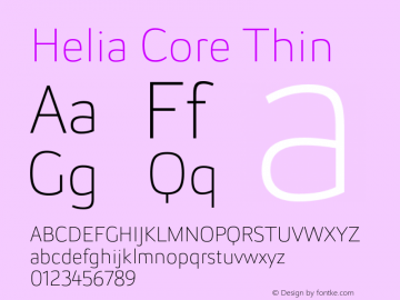 Helia Core Thin 1.000;com.myfonts.nootype.helia-core.thin.wfkit2.43EC图片样张