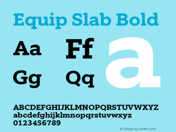 Equip Slab Bold Version 1.000 Font Sample