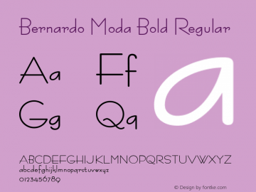 Bernardo Moda Bold Regular Version 2.001 Font Sample