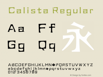 Calista Regular Version 1.00 October 24, 2013, initial release Font Sample