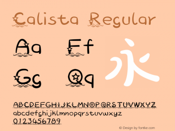 Calista Regular Version 1.00 October 21, 2013, initial release图片样张